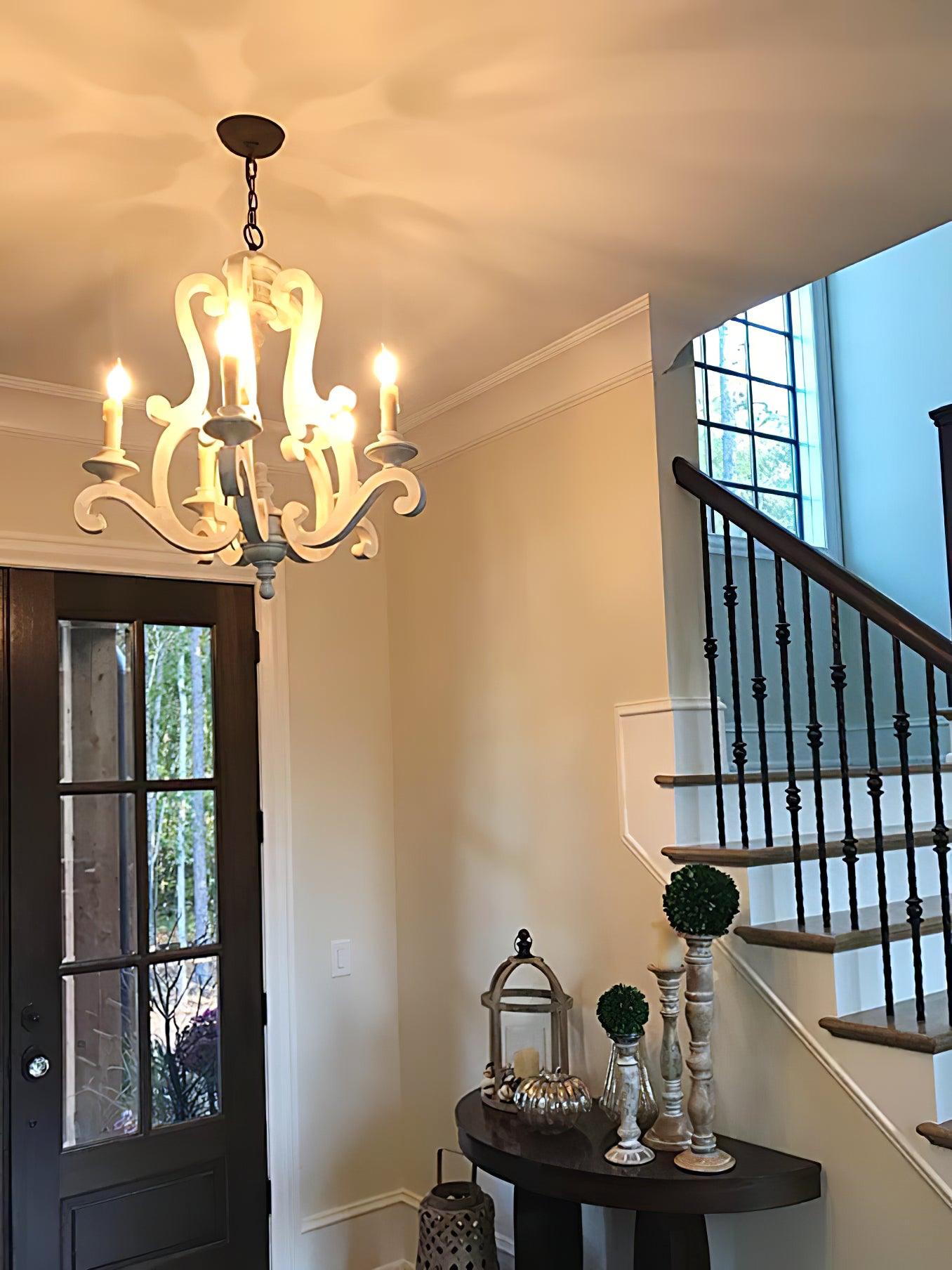 Arixy Chandelier Wooden Candle Mid-Century-Neutral Decor