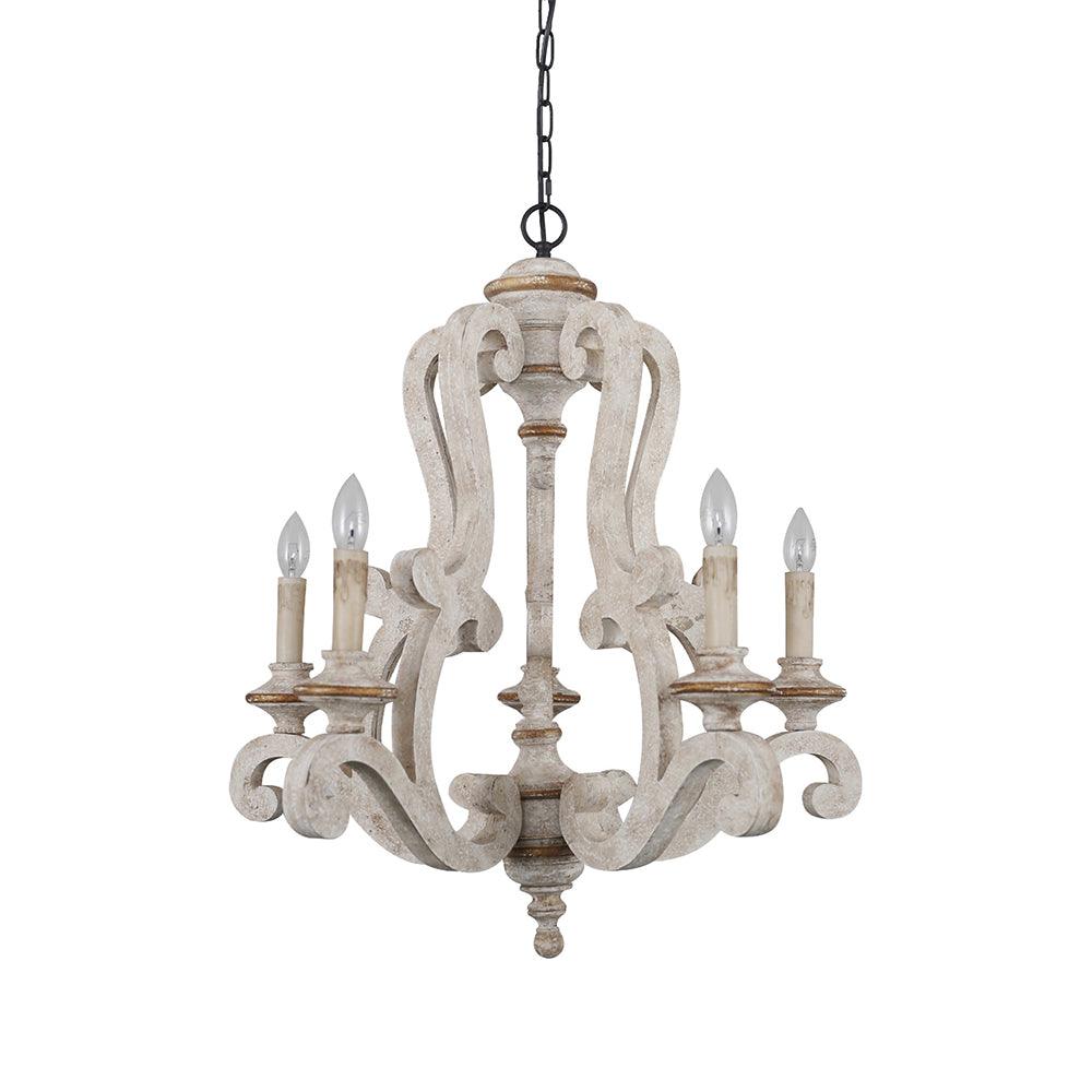 Arixy Chandelier Wooden Candle Mid-Century-Neutral Decor