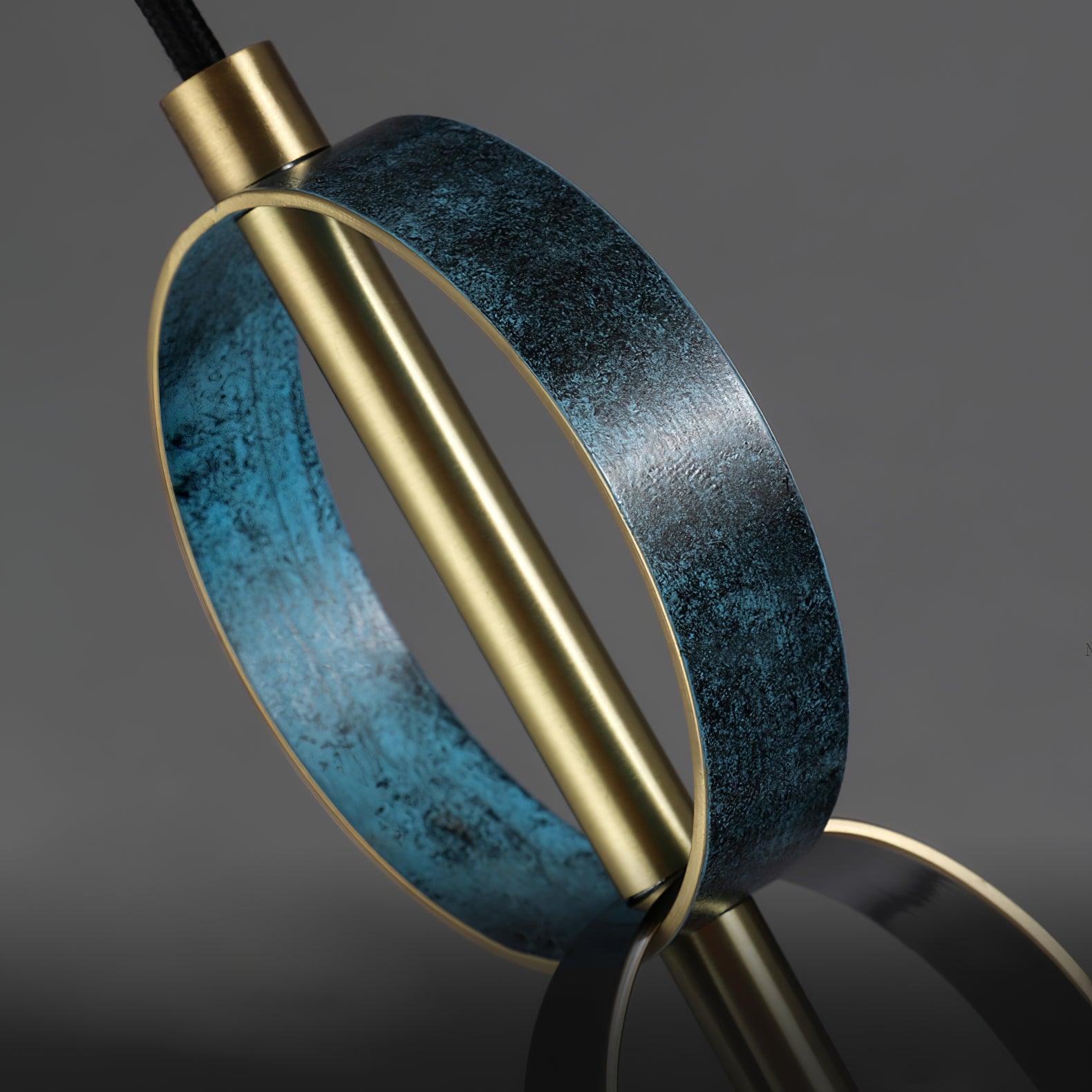 Lustra Pendant Light Glass Brass Teal-Neutral Decor