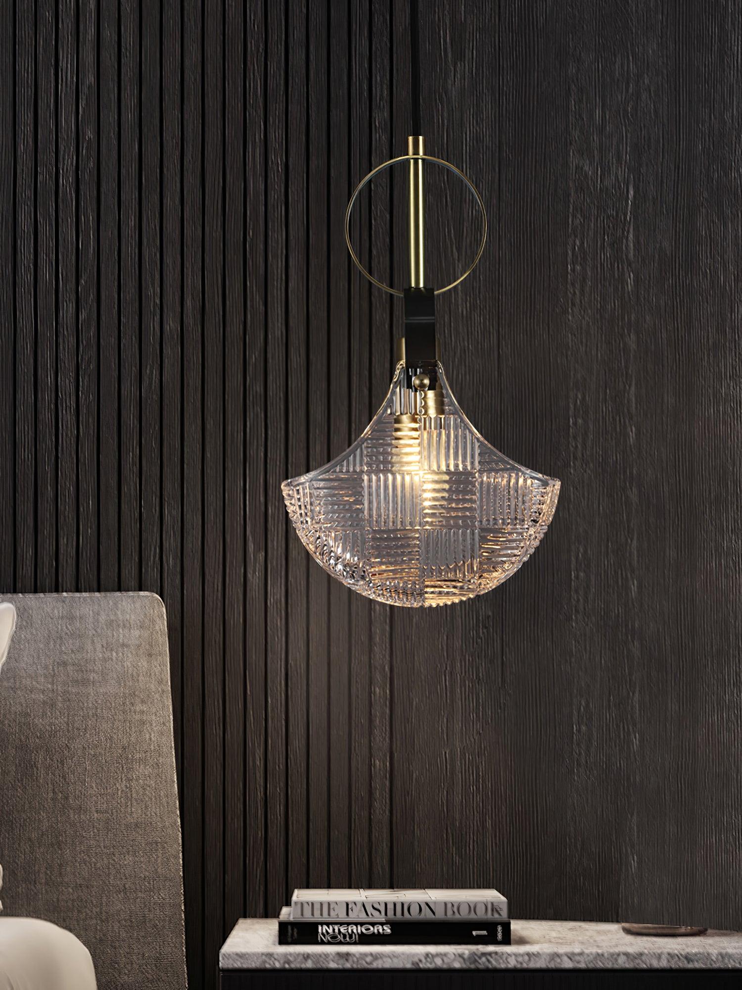 Lustra Pendant Light Glass Brass Teal-Neutral Decor