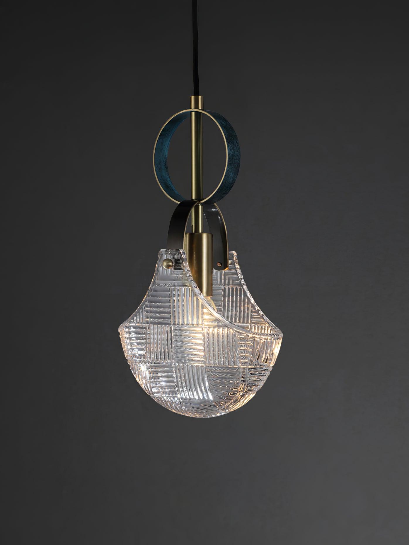 Lustra Pendant Light Glass Brass Teal-Neutral Decor