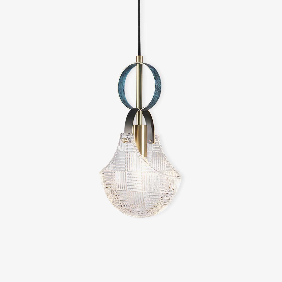 Lustra Pendant Light Glass Brass Teal-Neutral Decor