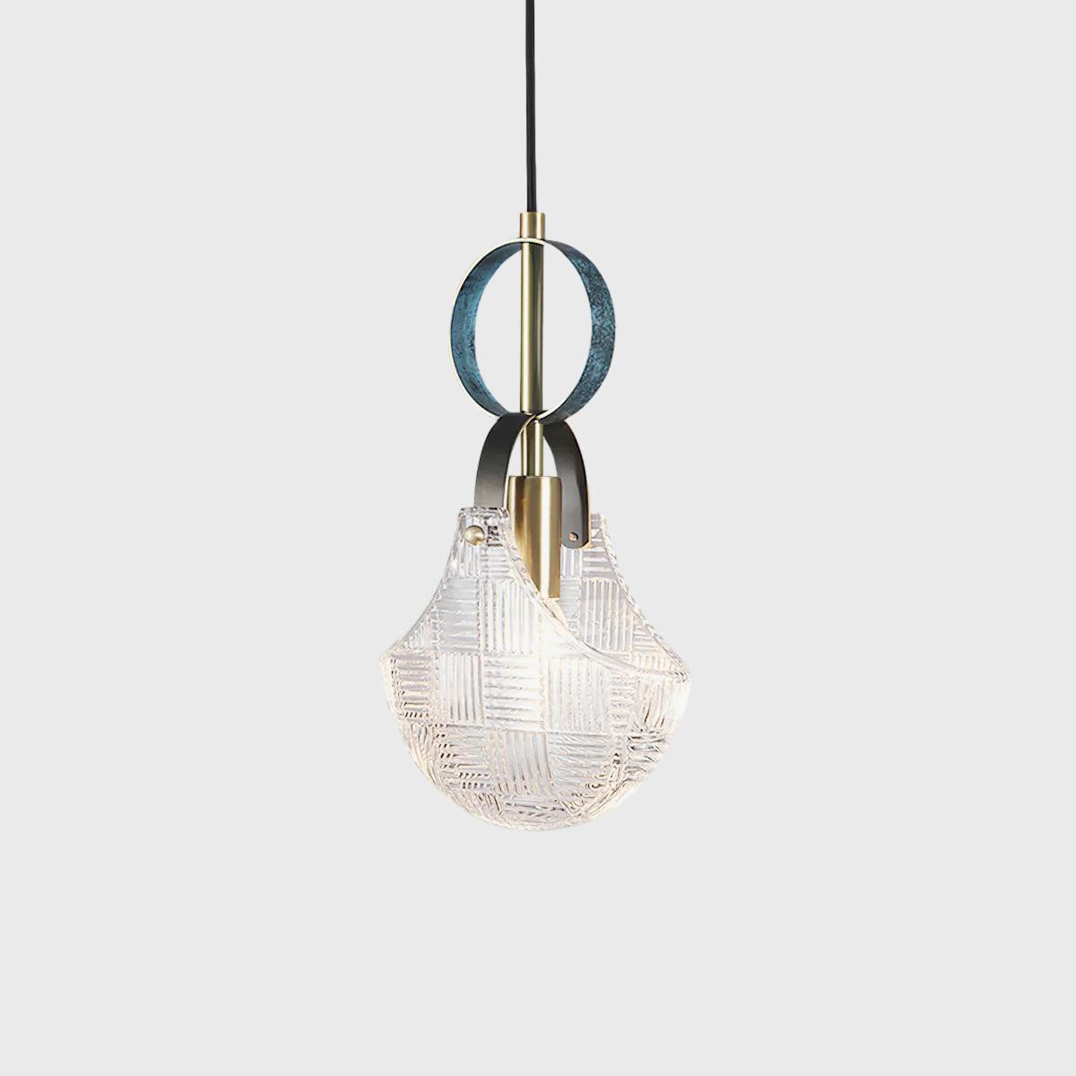 Lustra Pendant Light Glass Brass Teal-Neutral Decor