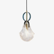 Lustra Pendant Light Glass Brass Teal-Neutral Decor