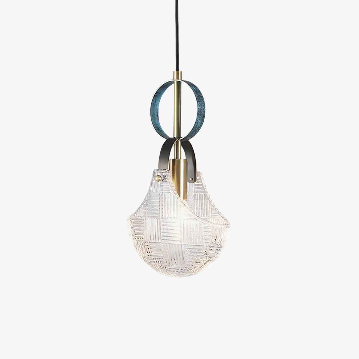 Lustra Pendant Light Glass Brass Teal-Neutral Decor