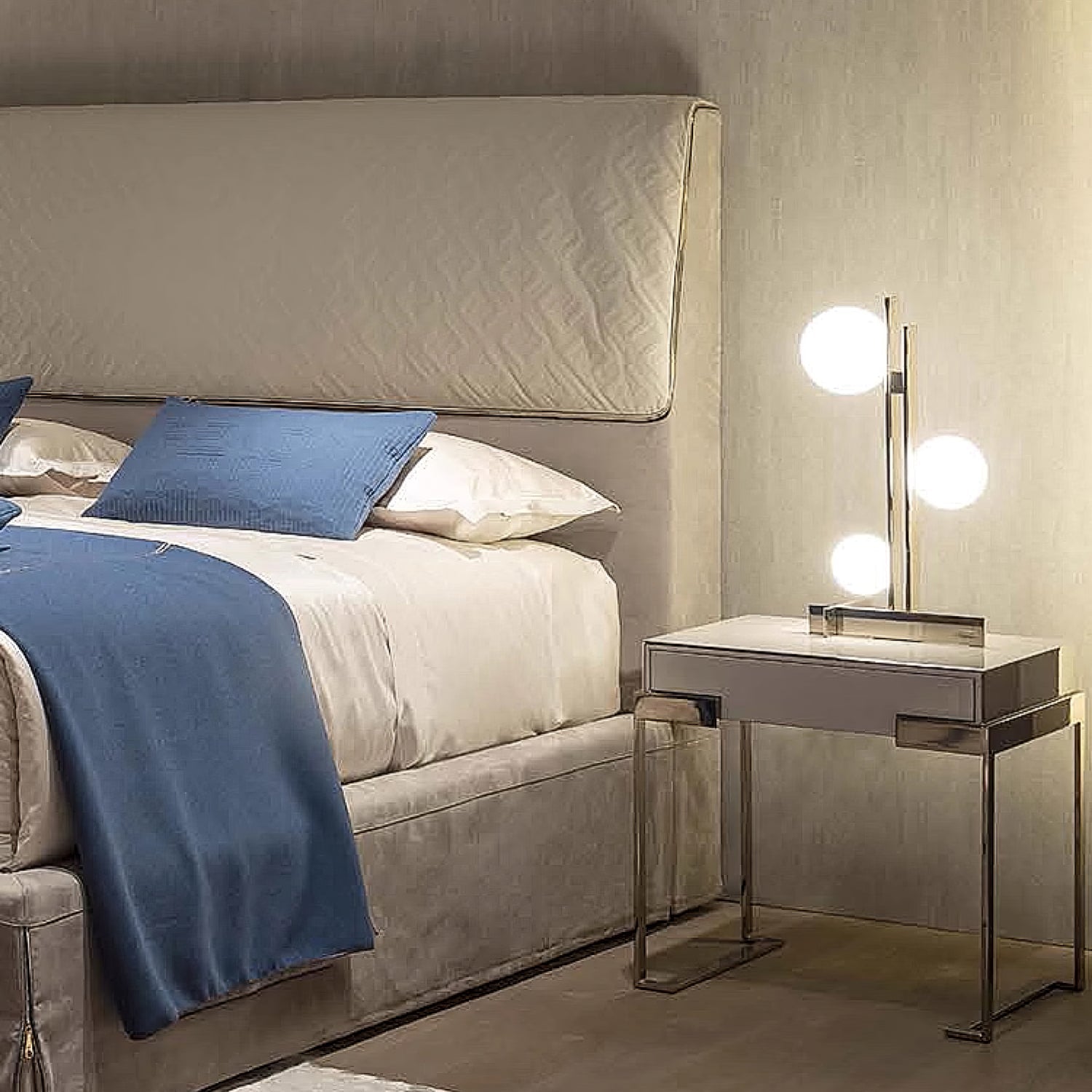 Luma Contemporary Glass Table Lamp-Neutral Decor