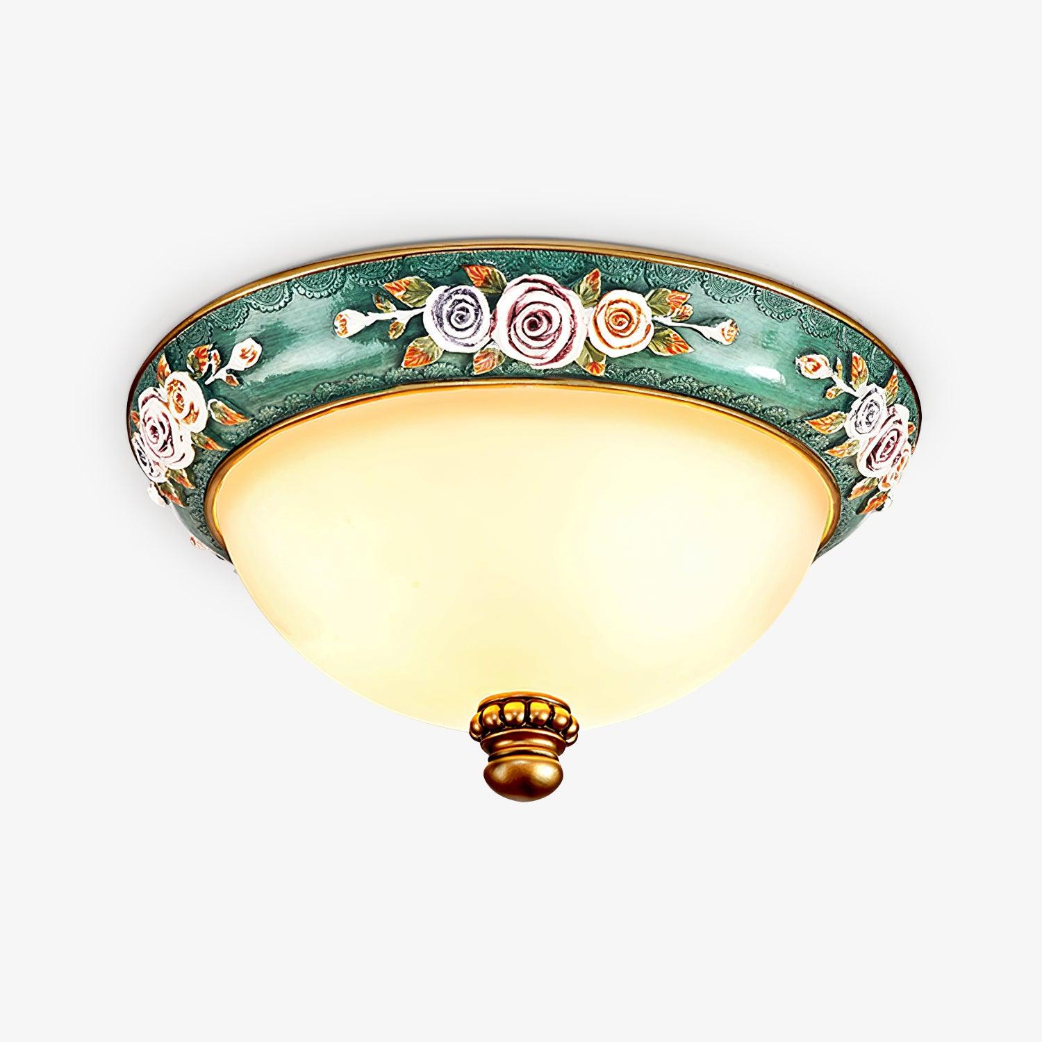 Cexora Pastoral Bowl Resin Glass Ceiling Light-Neutral Decor