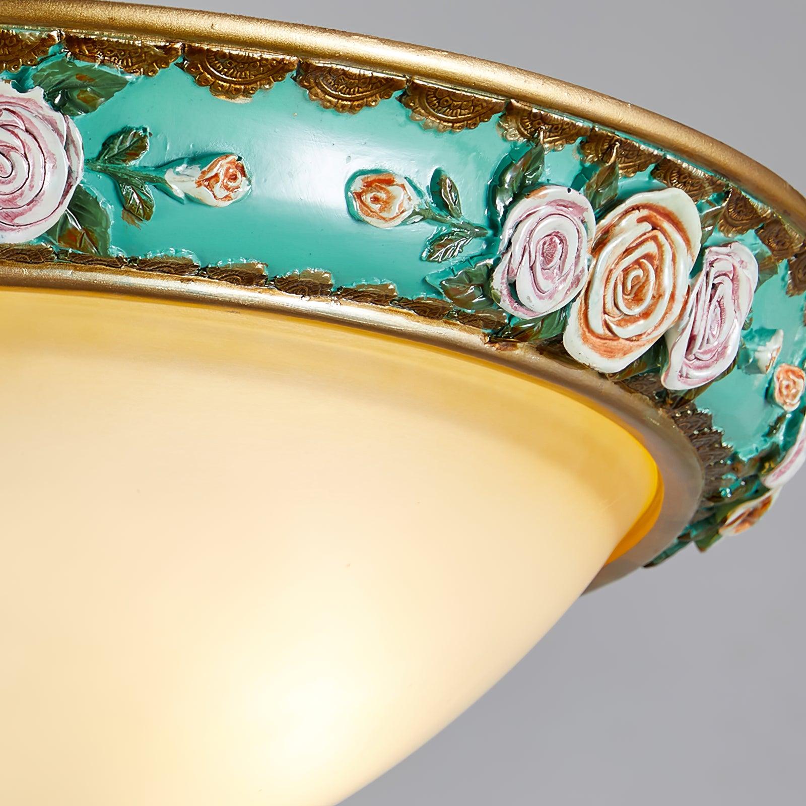 Cexora Pastoral Bowl Resin Glass Ceiling Light-Neutral Decor