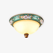 Cexora Pastoral Bowl Resin Glass Ceiling Light-Neutral Decor