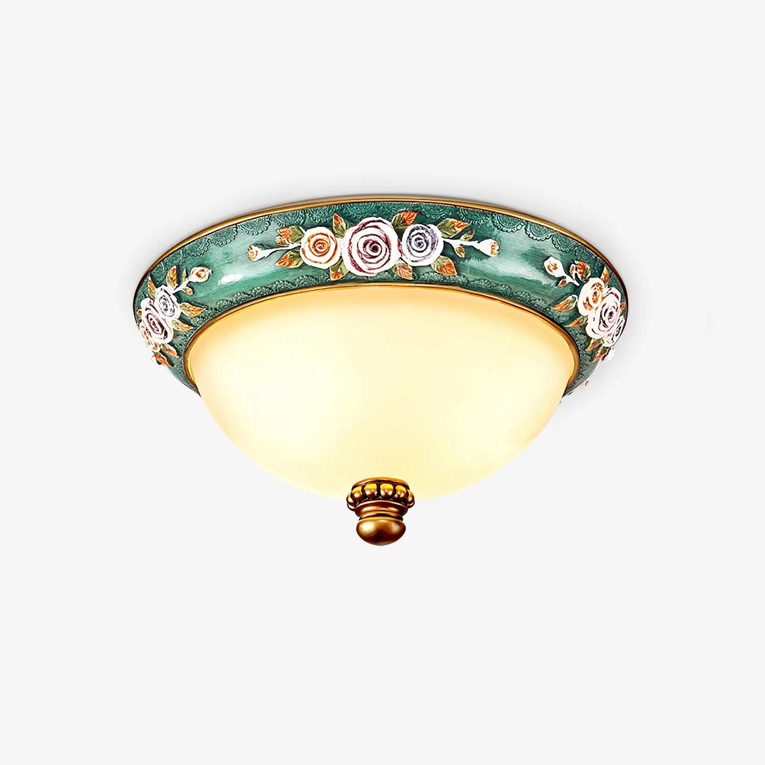 Cexora Pastoral Bowl Resin Glass Ceiling Light-Neutral Decor