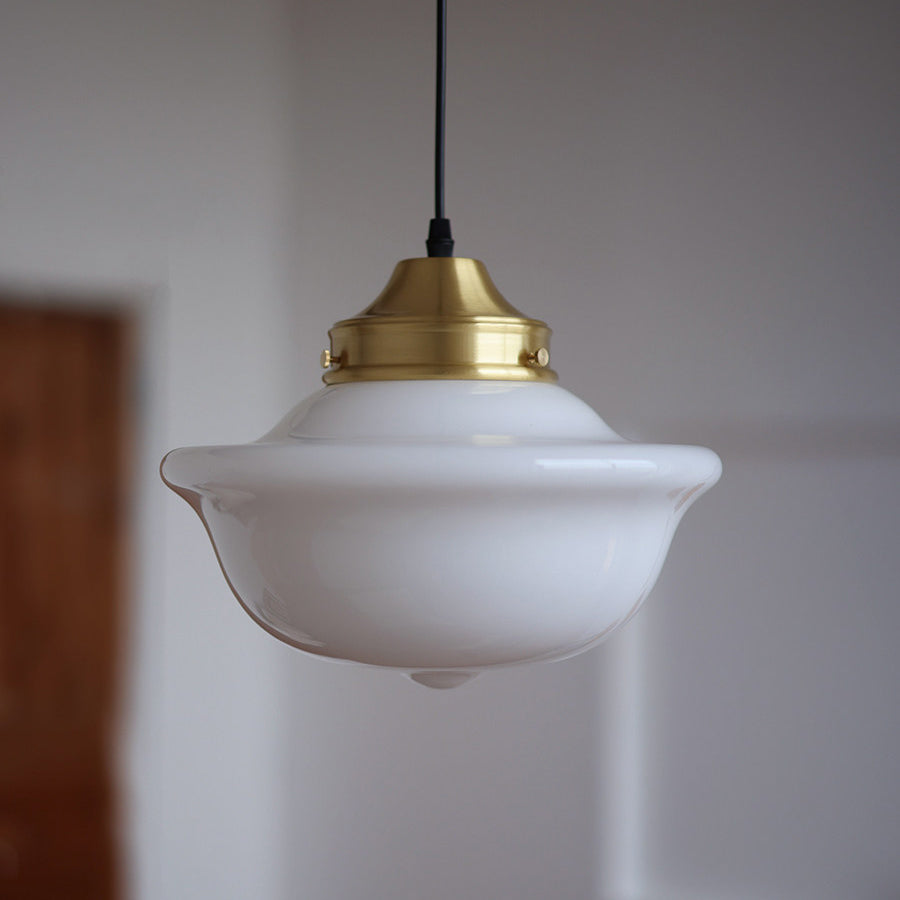 Close-up of the brass fixture on the Pathson Pendant Light.