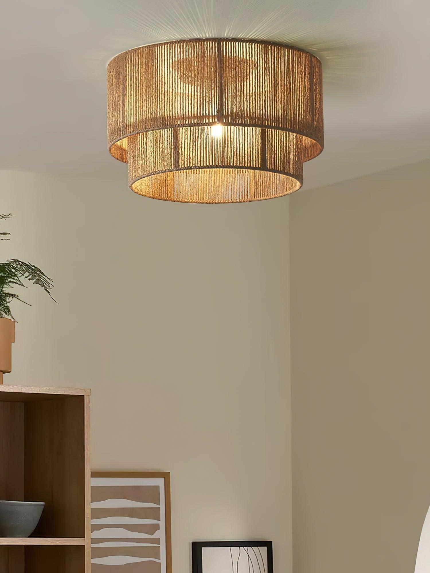 Casora Classic Art Natural Rope Ceiling Light-Neutral Decor