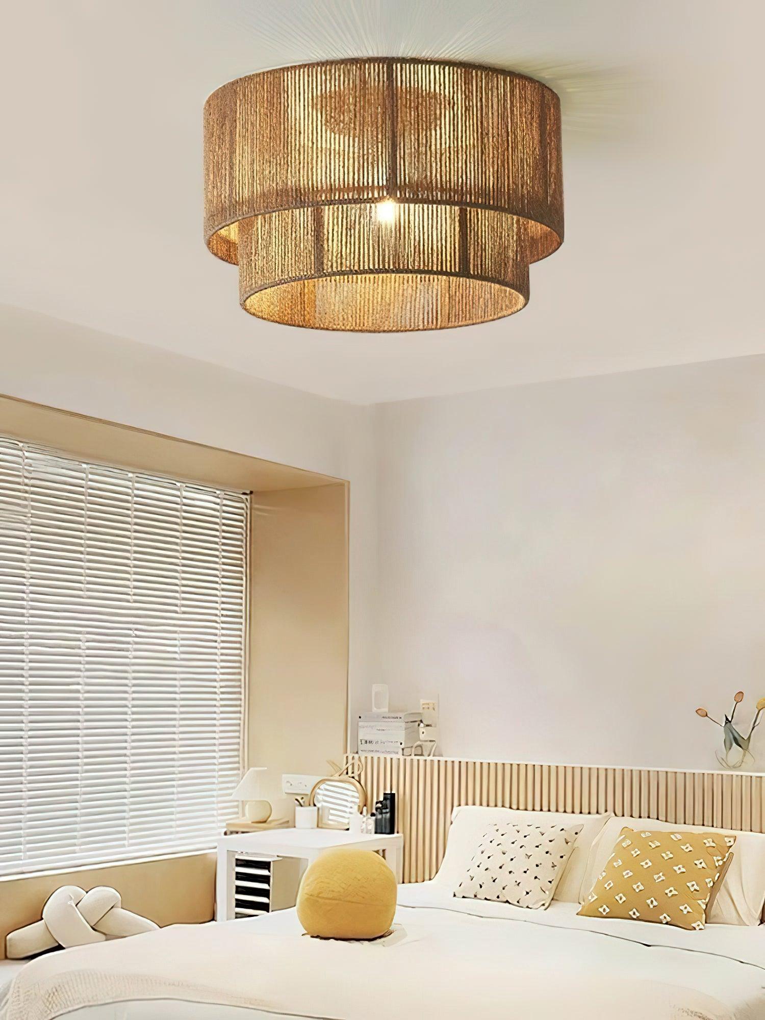 Casora Classic Art Natural Rope Ceiling Light-Neutral Decor