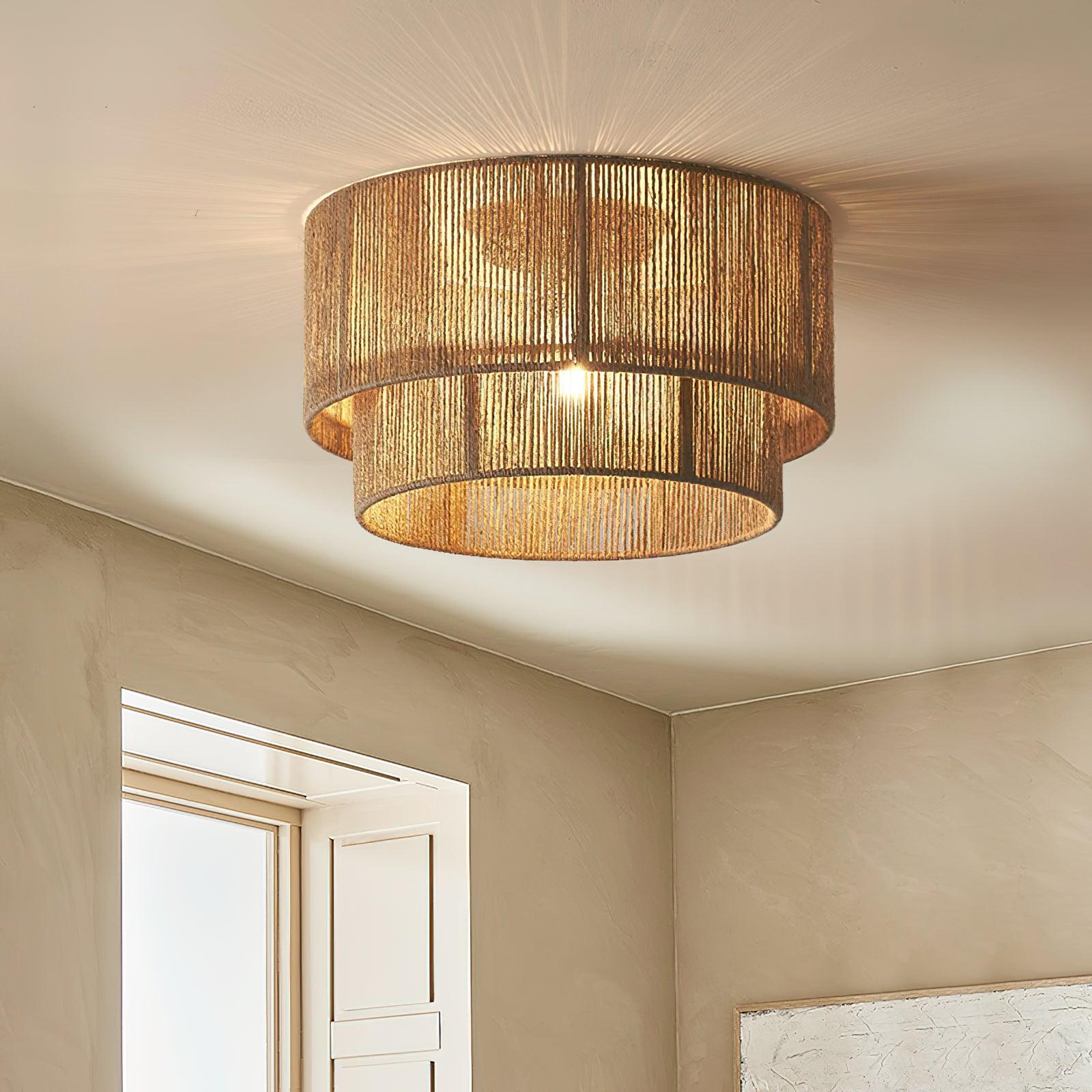 Casora Classic Art Natural Rope Ceiling Light-Neutral Decor