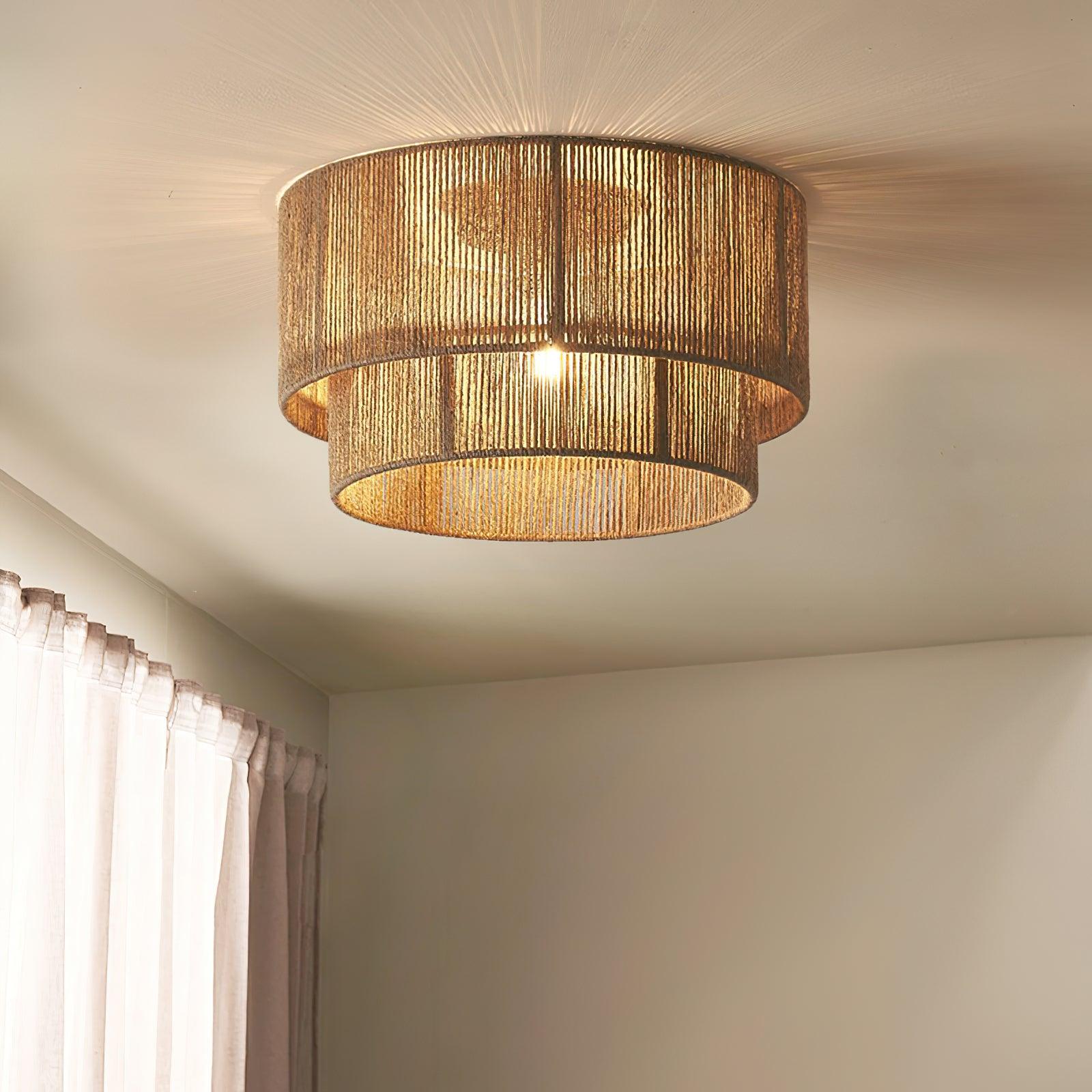 Casora Classic Art Natural Rope Ceiling Light-Neutral Decor