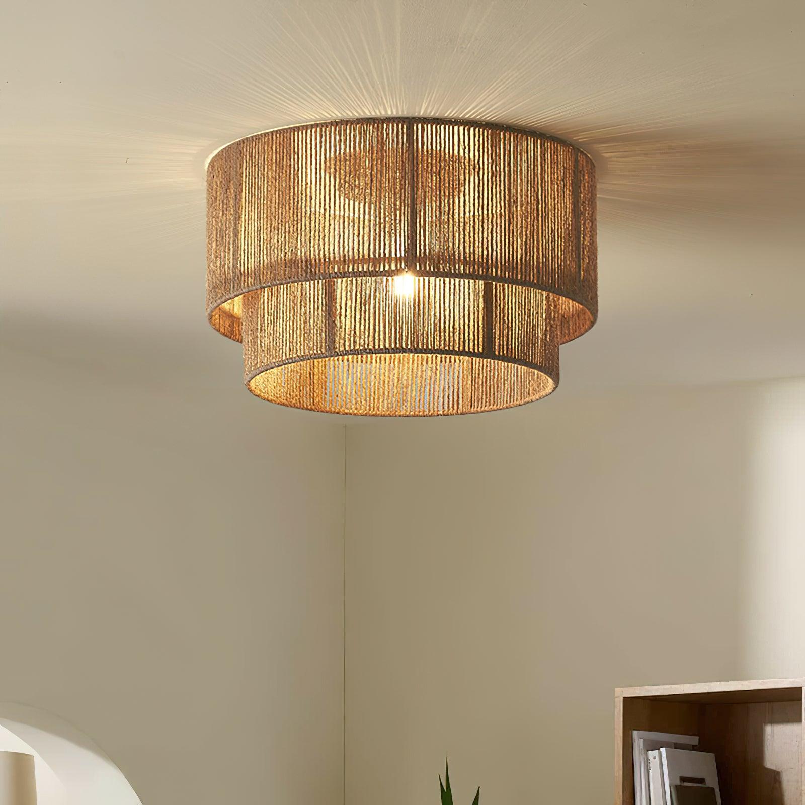 Casora Classic Art Natural Rope Ceiling Light-Neutral Decor