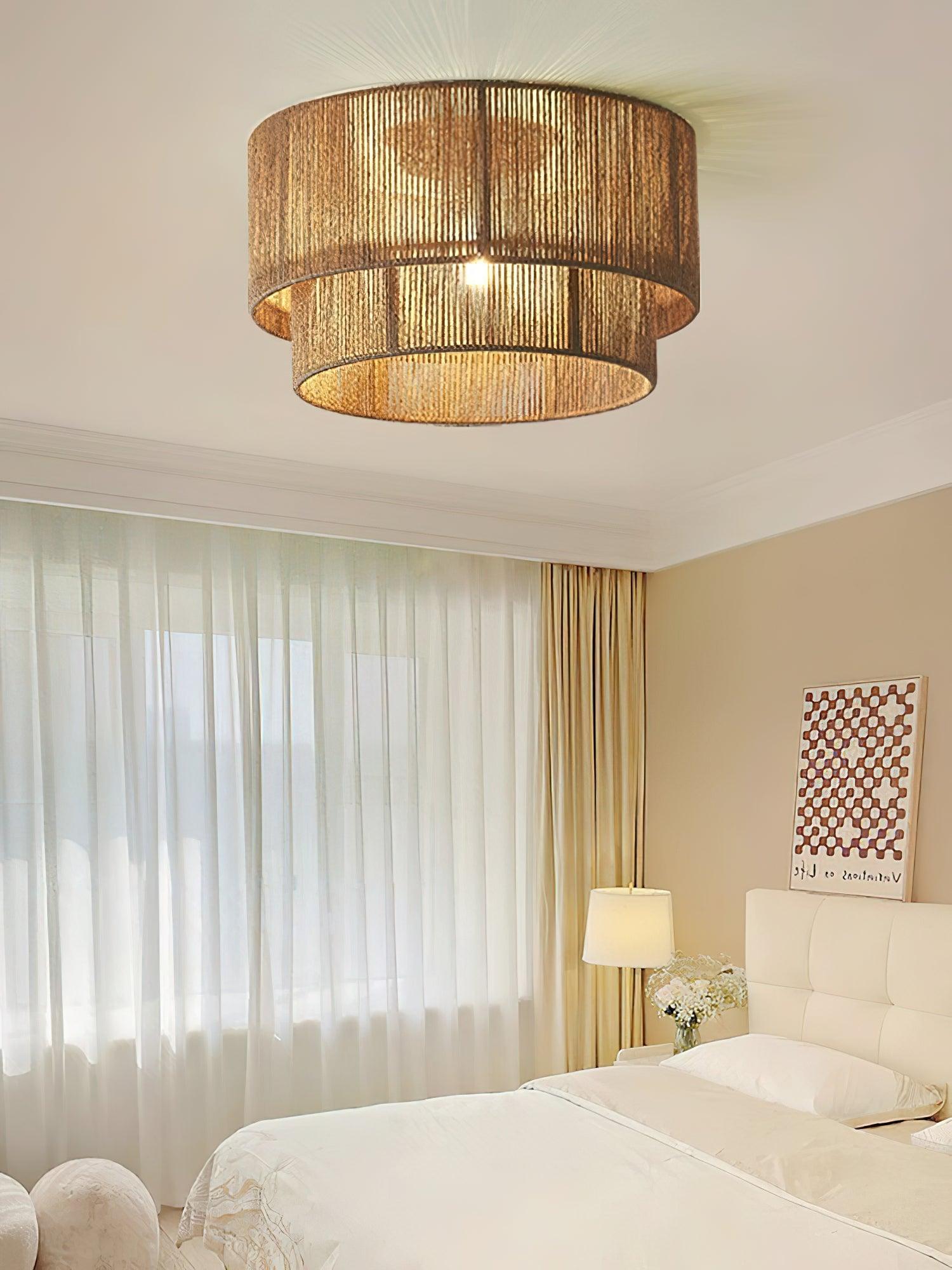Casora Classic Art Natural Rope Ceiling Light-Neutral Decor