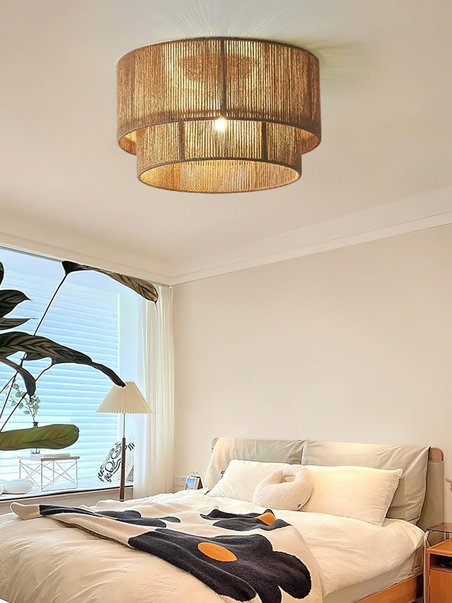 Casora Classic Art Natural Rope Ceiling Light-Neutral Decor