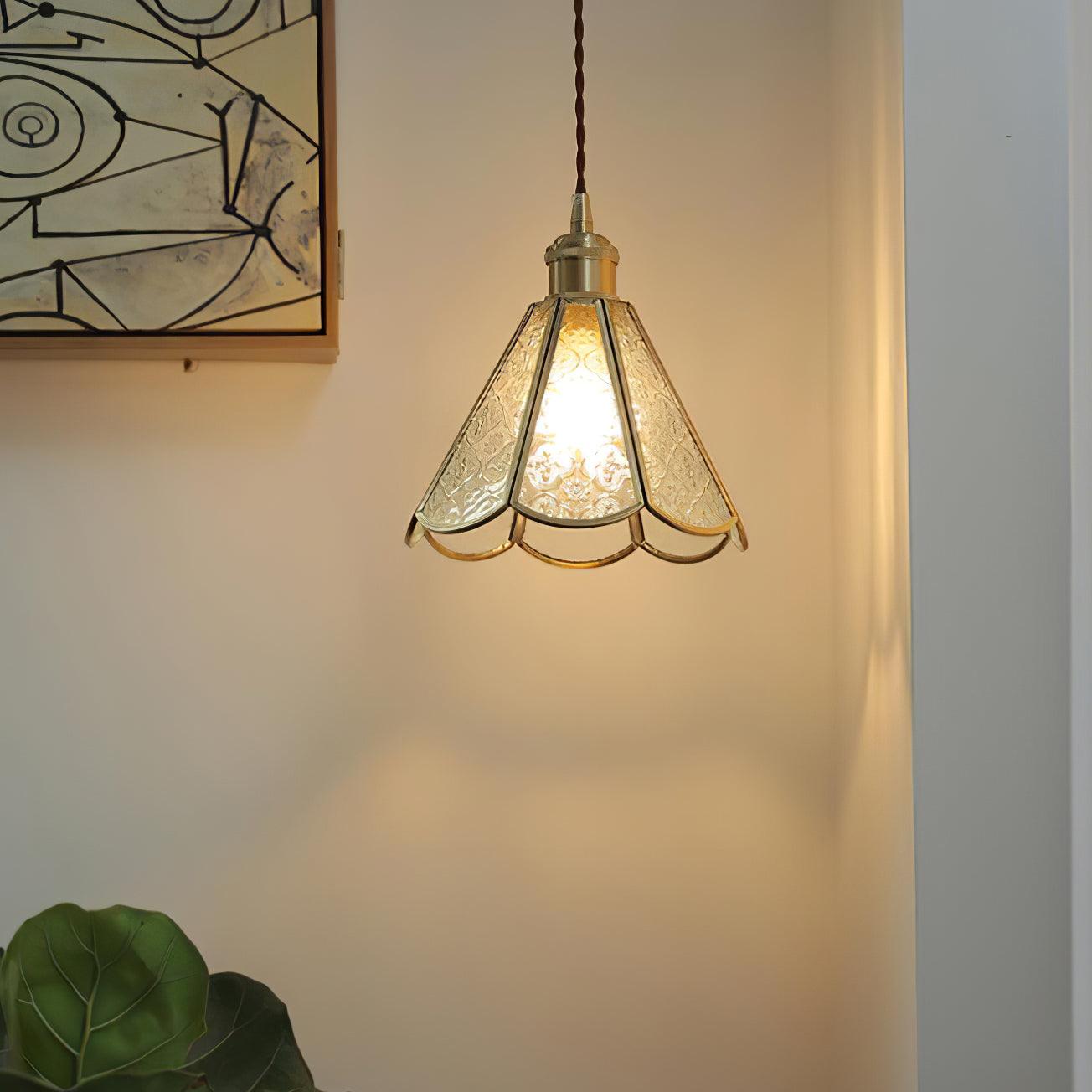 Arvane Brass & Glass Elegant Pendant Lamp-Neutral Decor