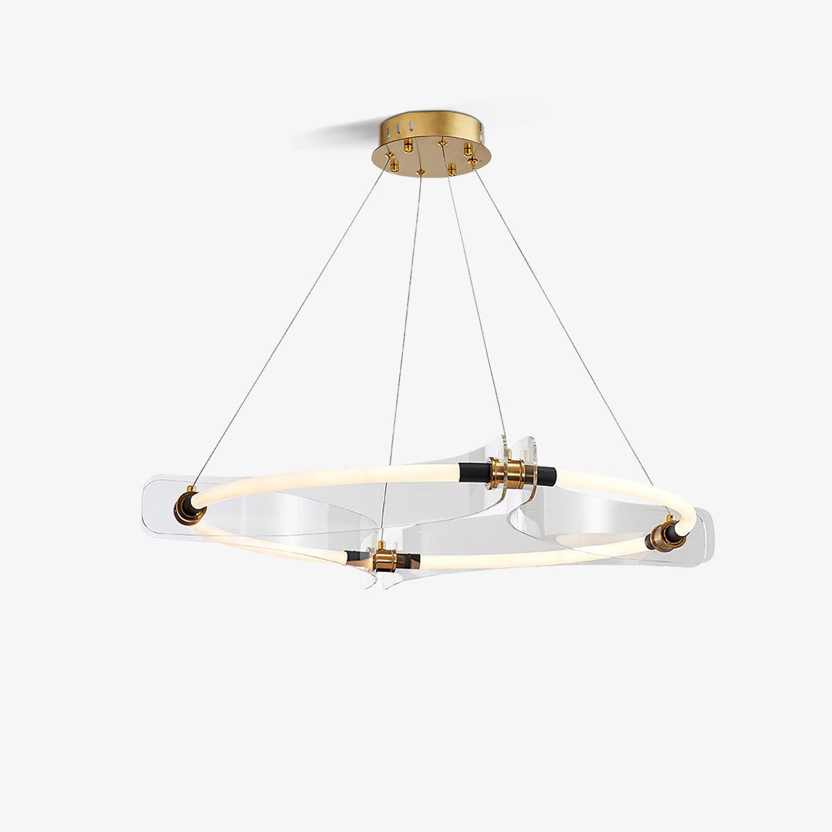 Lustra Chandelier Acrylic Gold Dining-Neutral Decor