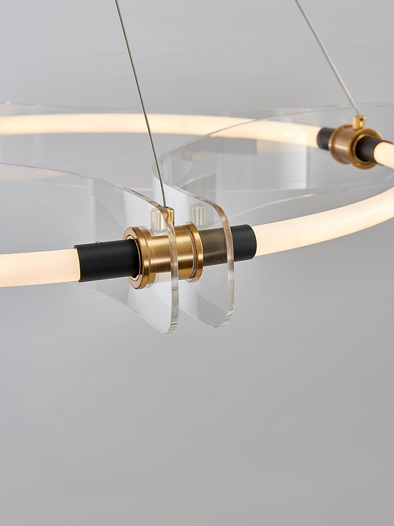 Lustra Chandelier Acrylic Gold Dining-Neutral Decor