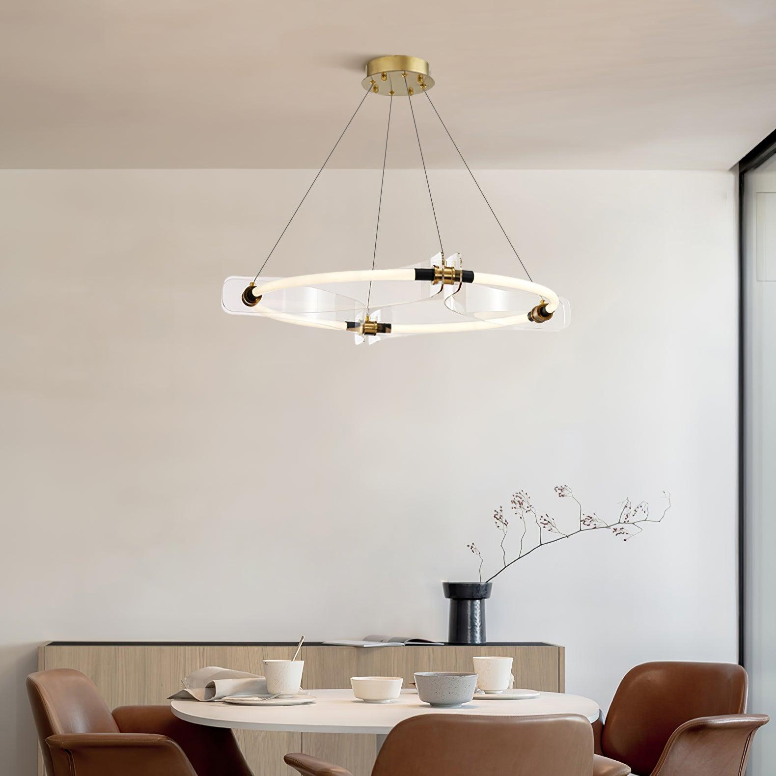 Lustra Chandelier Acrylic Gold Dining-Neutral Decor