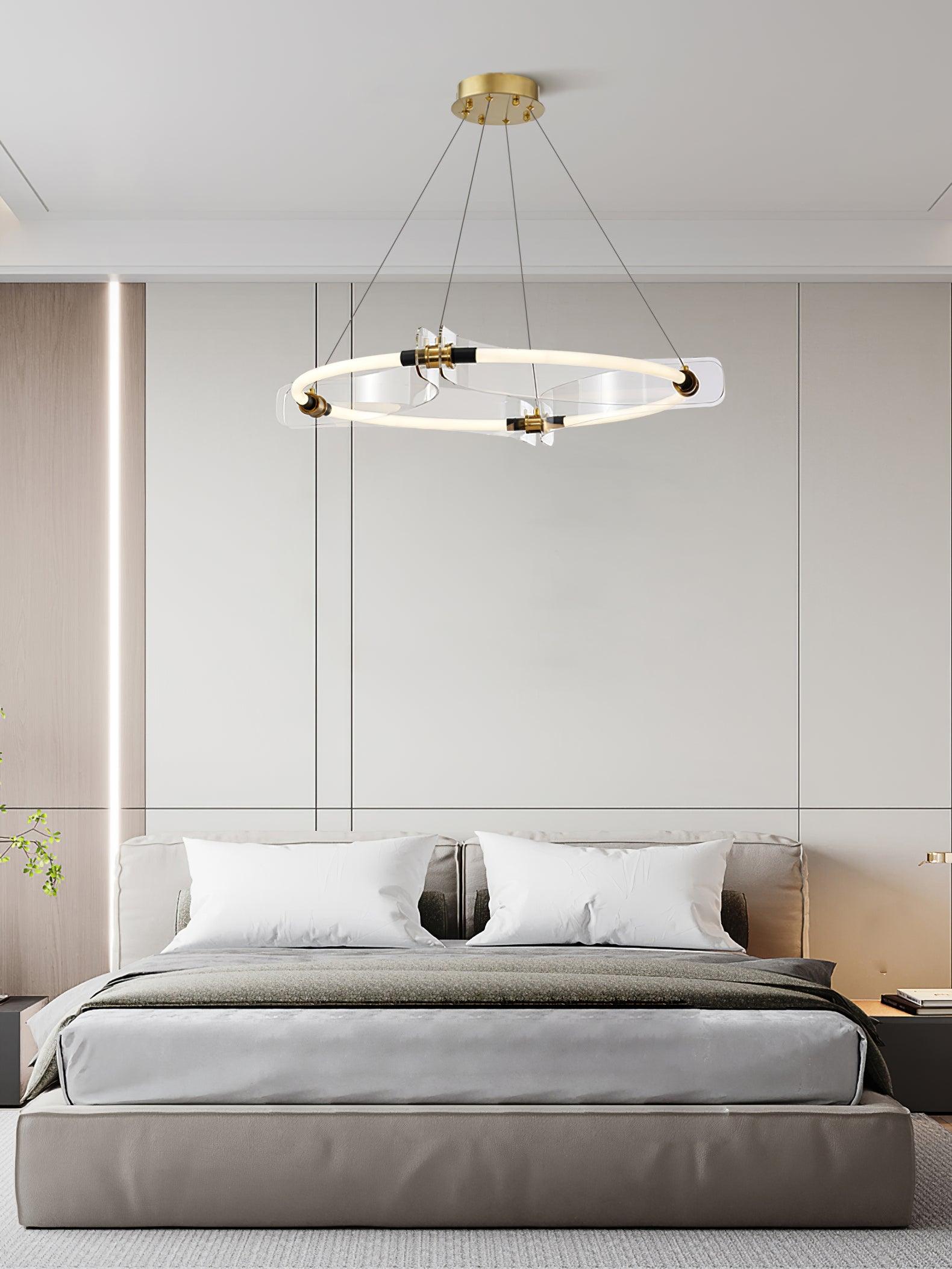 Lustra Chandelier Acrylic Gold Dining-Neutral Decor
