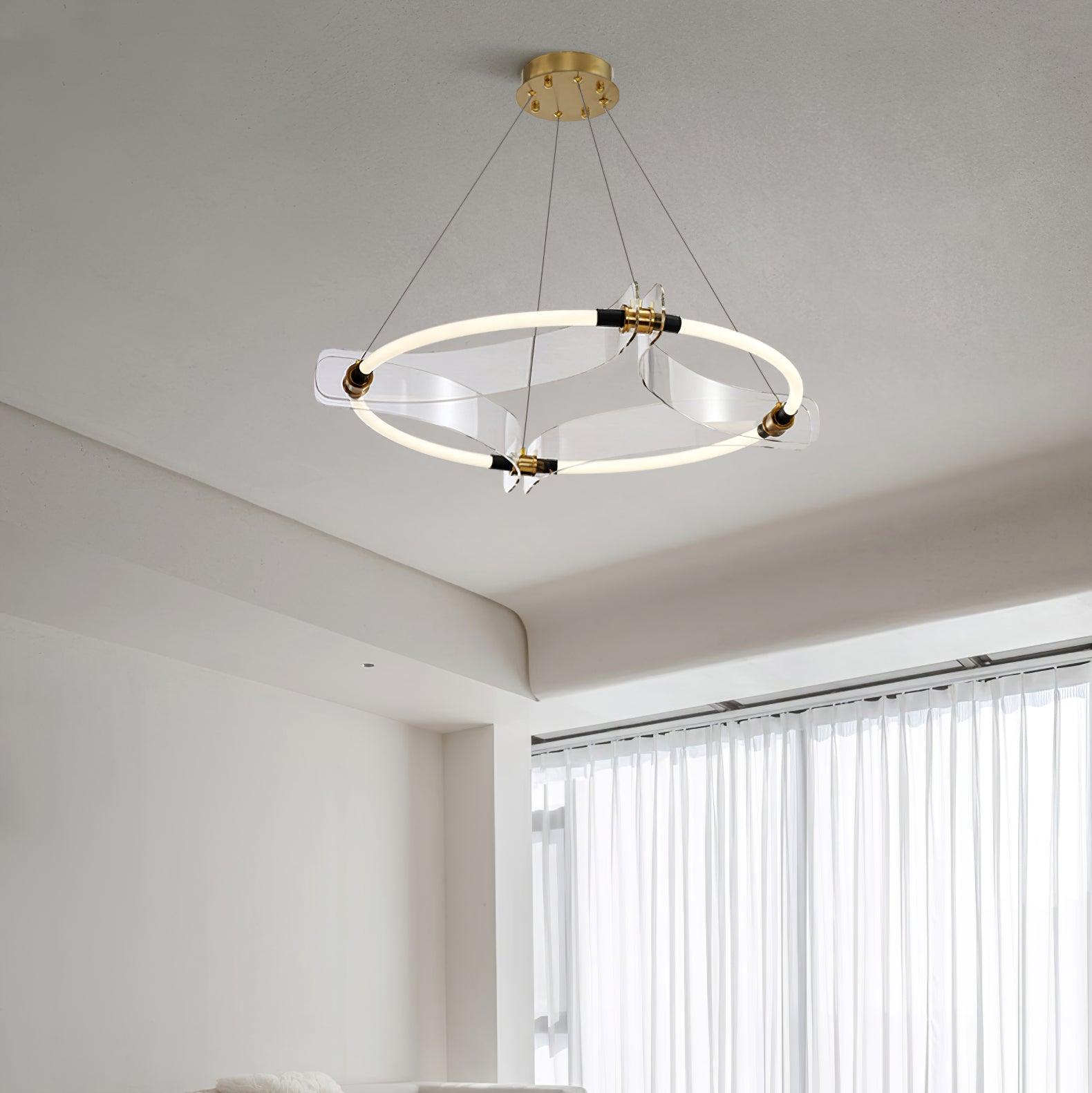 Lustra Chandelier Acrylic Gold Dining-Neutral Decor
