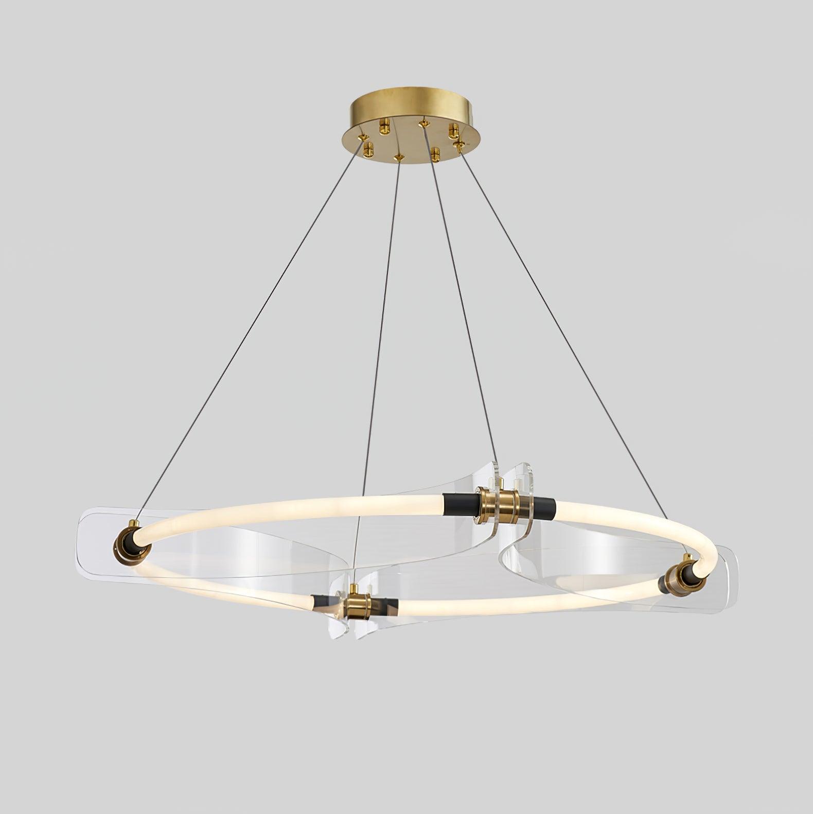 Lustra Chandelier Acrylic Gold Dining-Neutral Decor