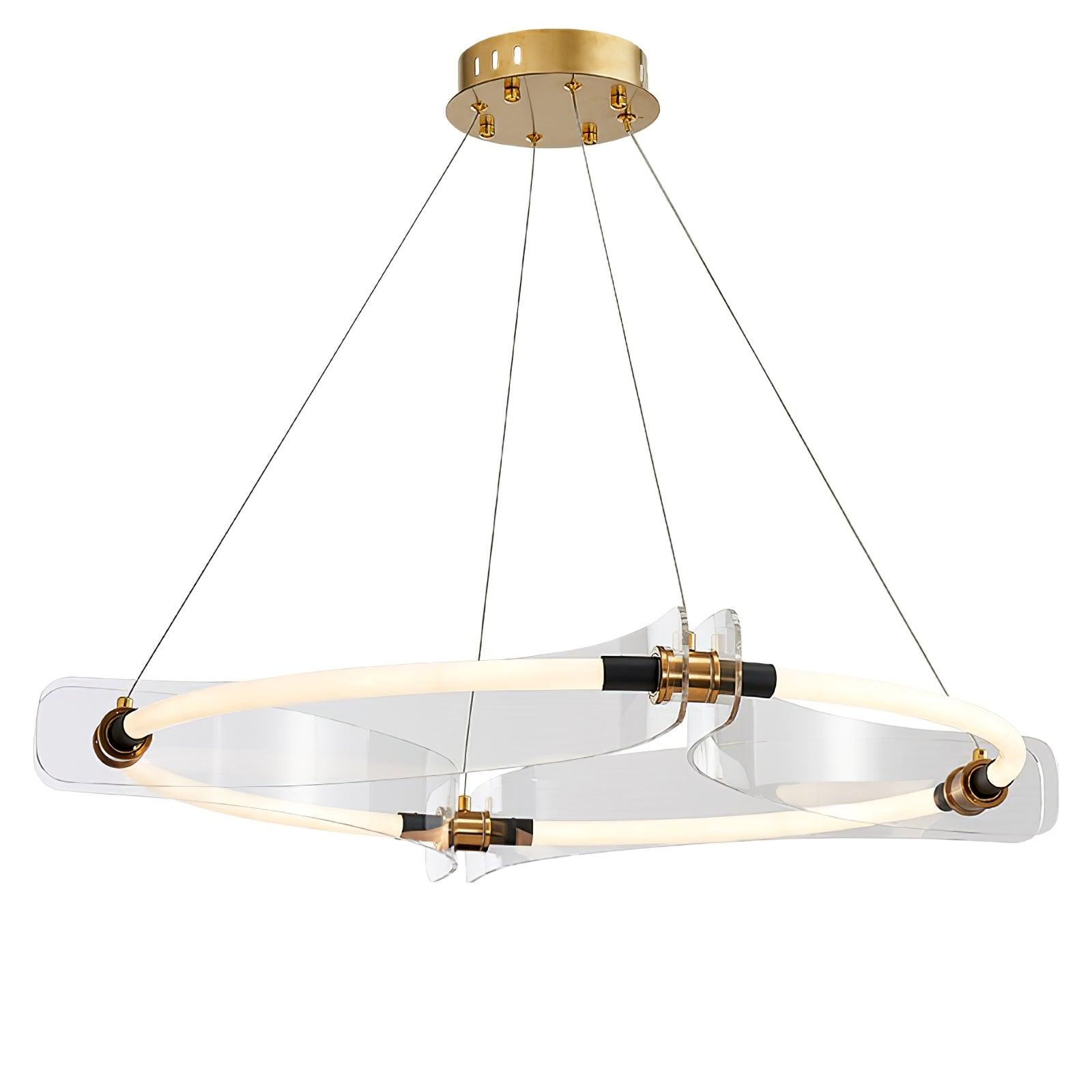 Lustra Chandelier Acrylic Gold Dining-Neutral Decor