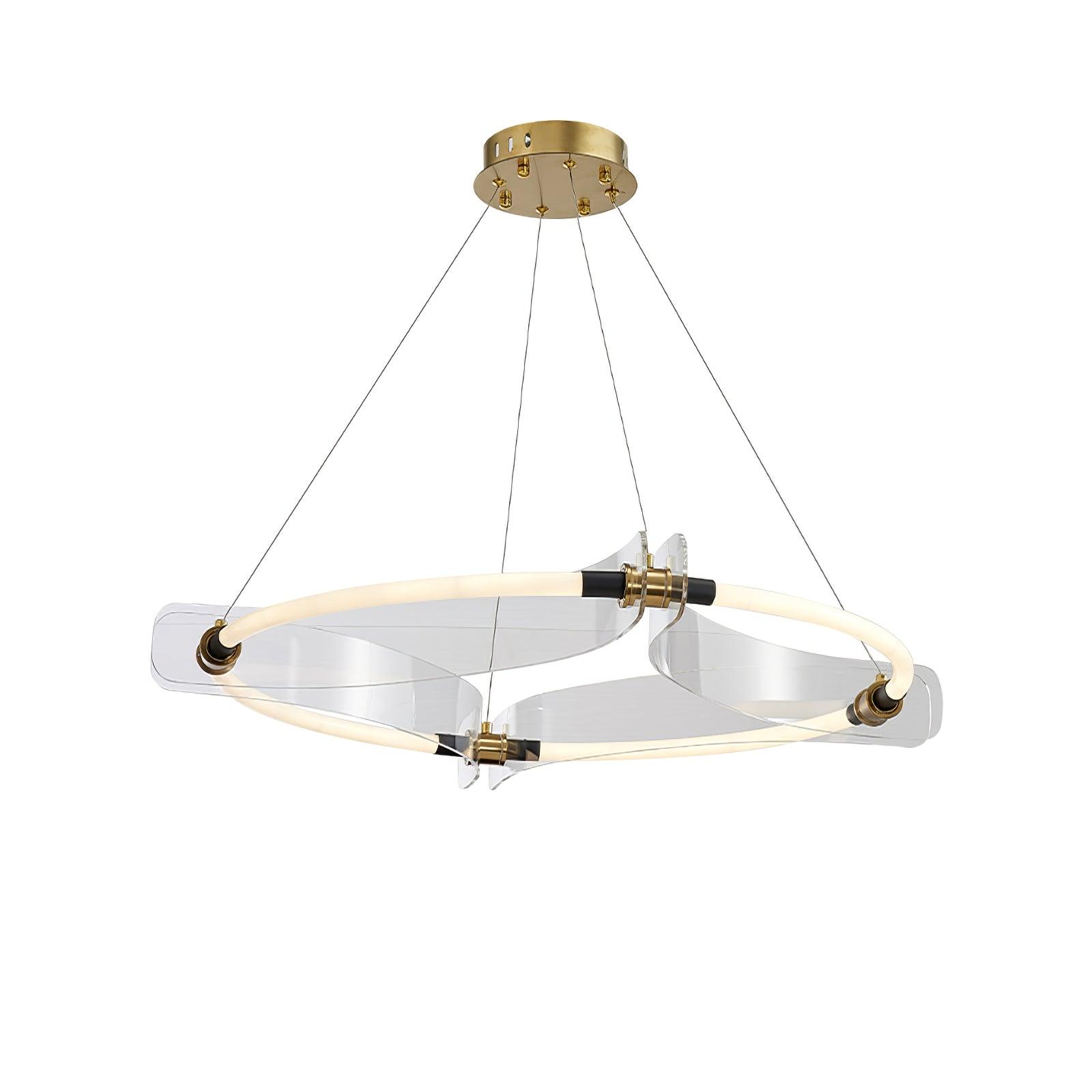 Lustra Chandelier Acrylic Gold Dining-Neutral Decor