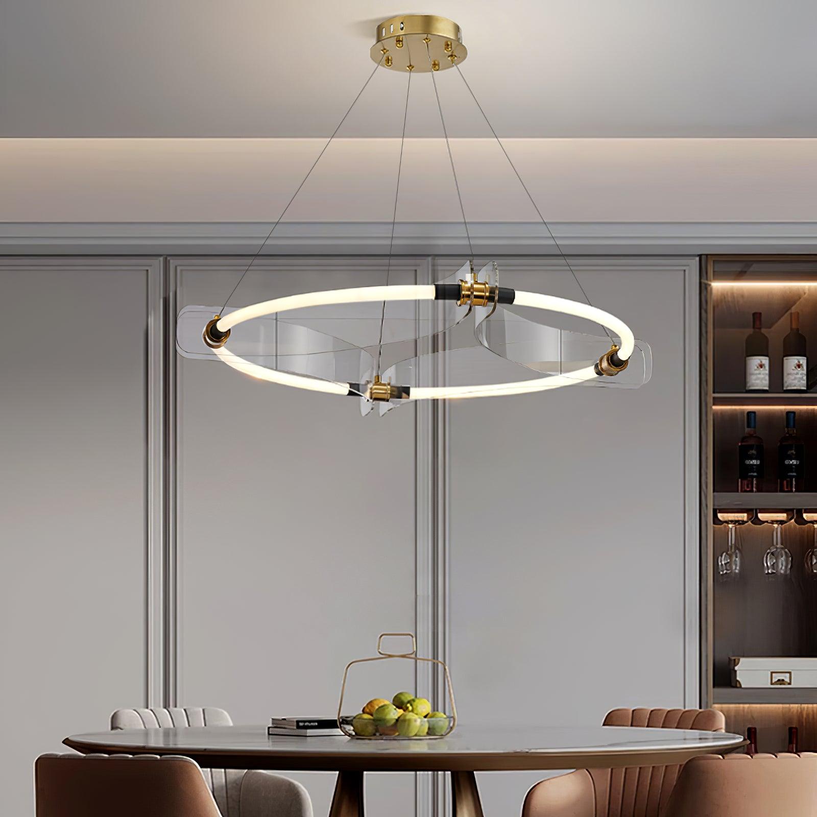 Lustra Chandelier Acrylic Gold Dining-Neutral Decor