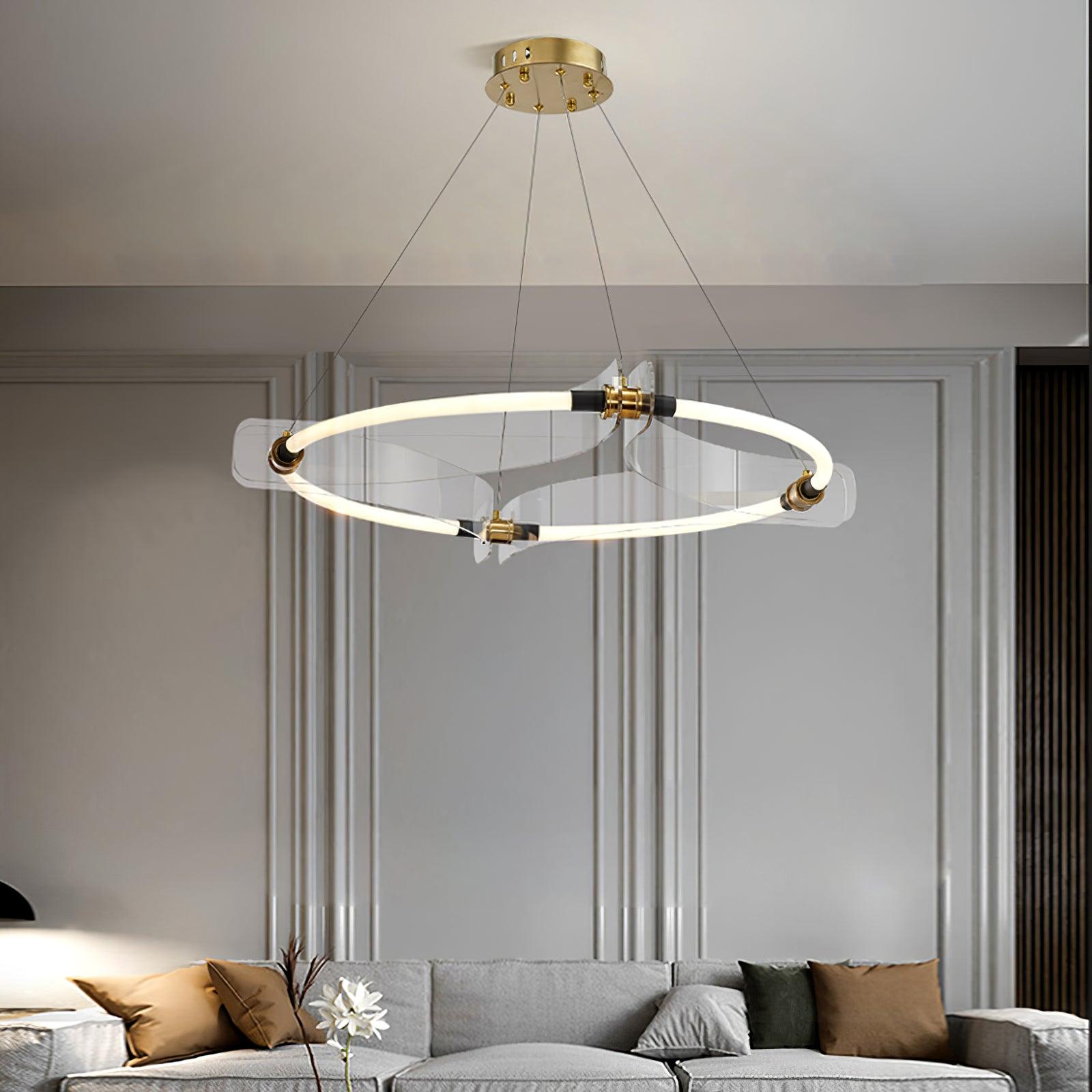 Lustra Chandelier Acrylic Gold Dining-Neutral Decor