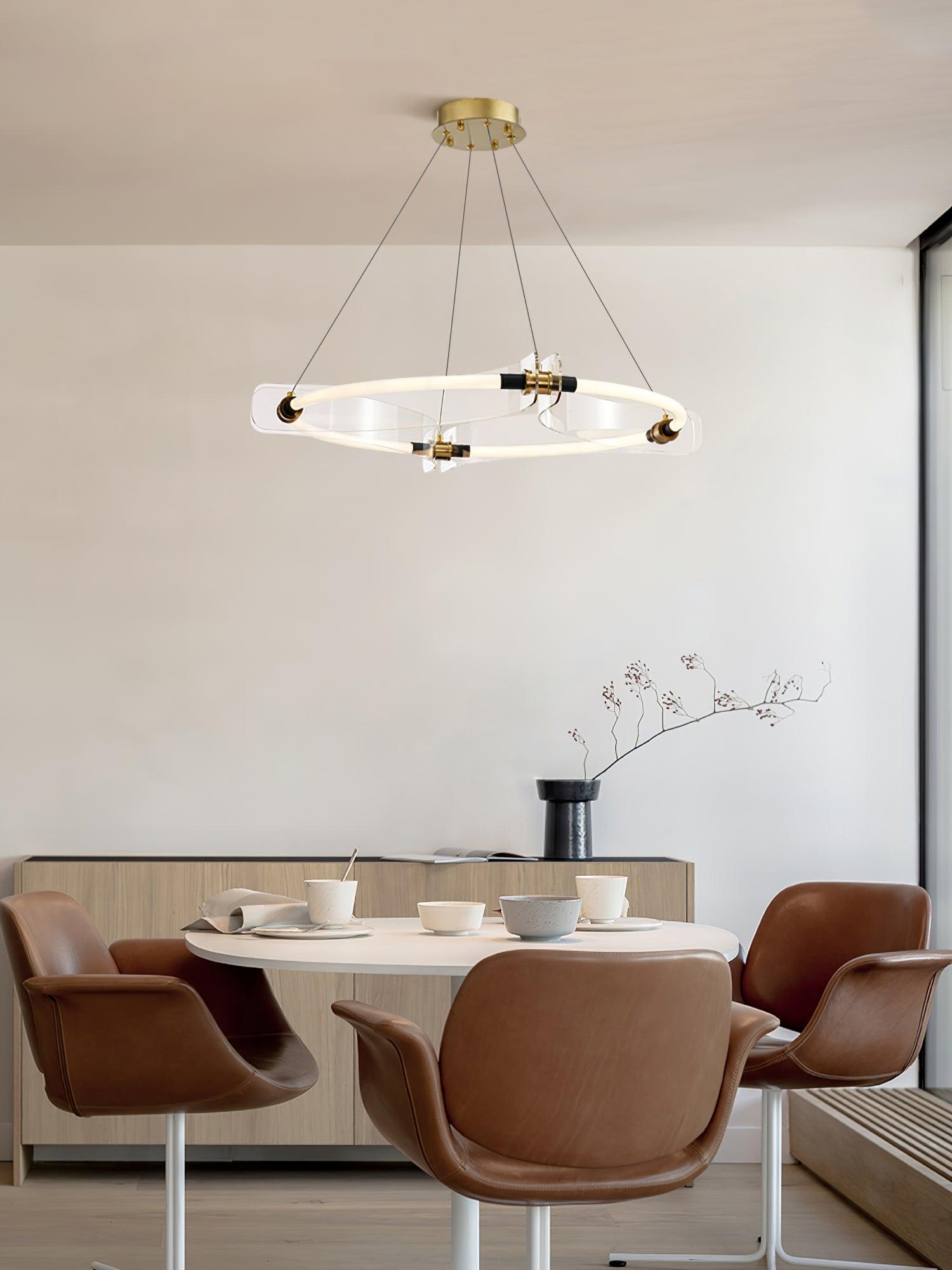Lustra Chandelier Acrylic Gold Dining-Neutral Decor