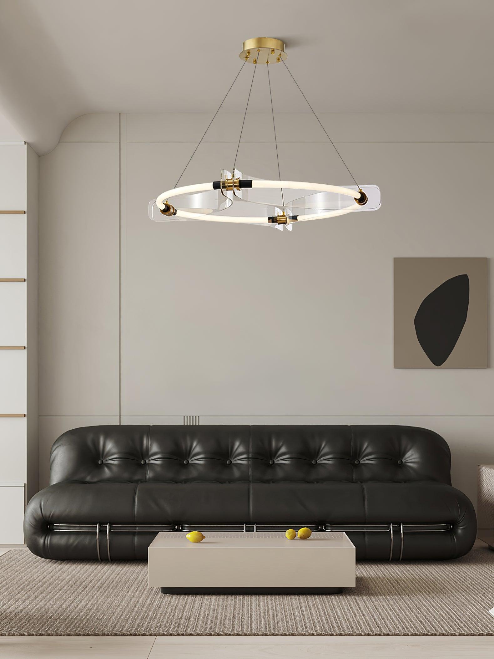 Lustra Chandelier Acrylic Gold Dining-Neutral Decor