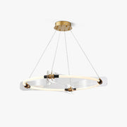 Lustra Chandelier Acrylic Gold Dining-Neutral Decor