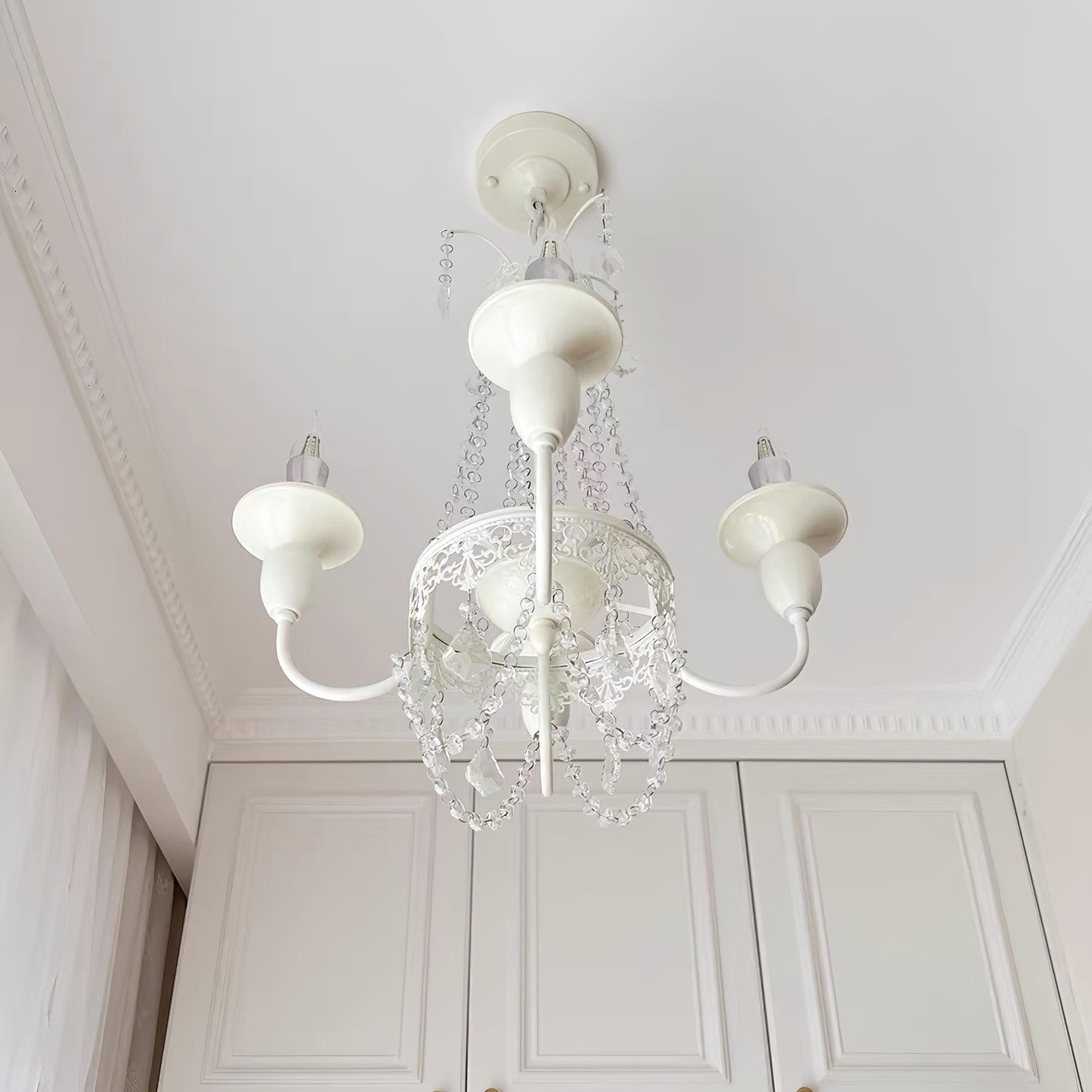 Lustra Chandelier Crystal Tassels-Neutral Decor