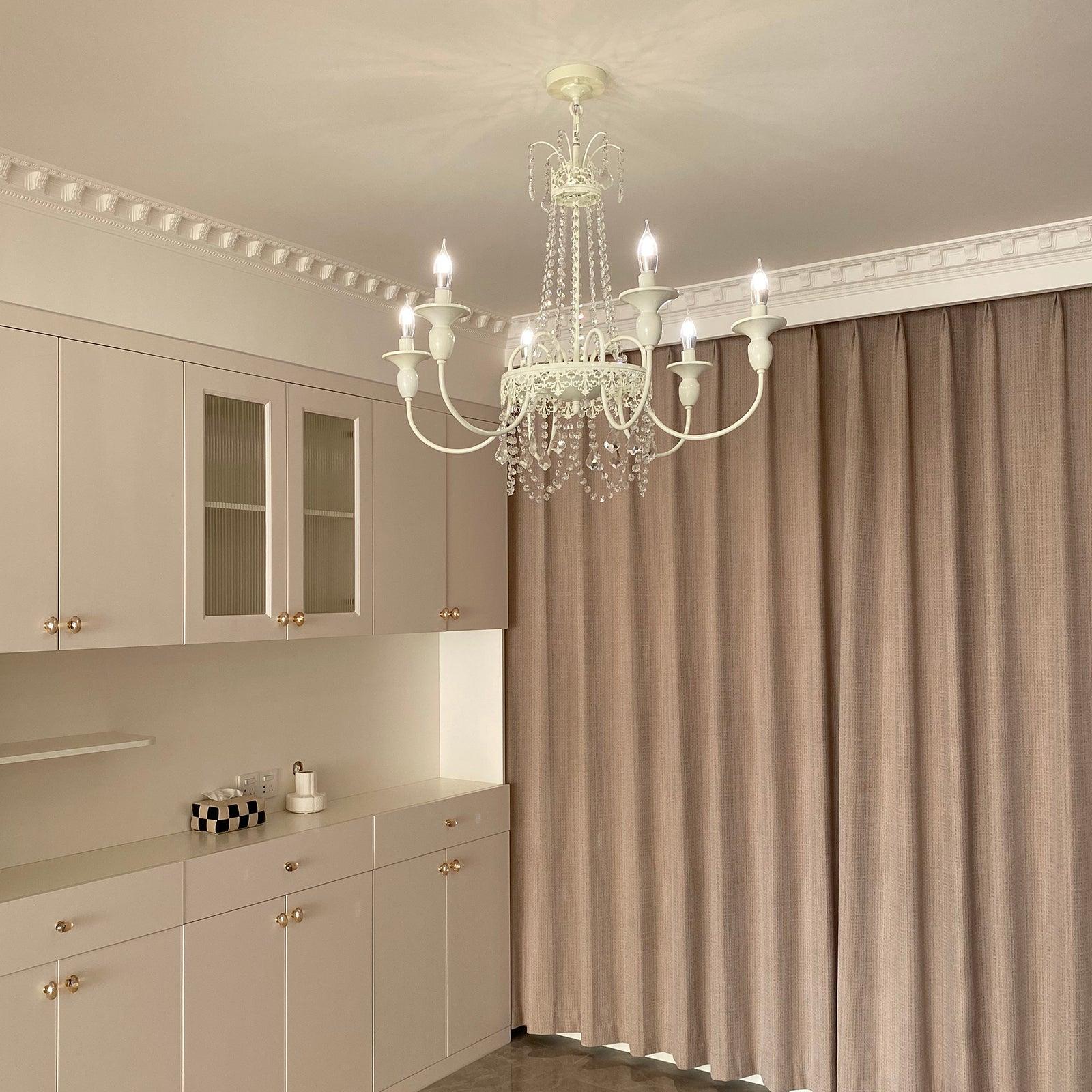 Lustra Chandelier Crystal Tassels-Neutral Decor