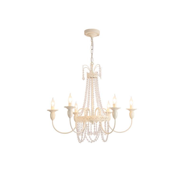 Lustra Chandelier Crystal Tassels-Neutral Decor