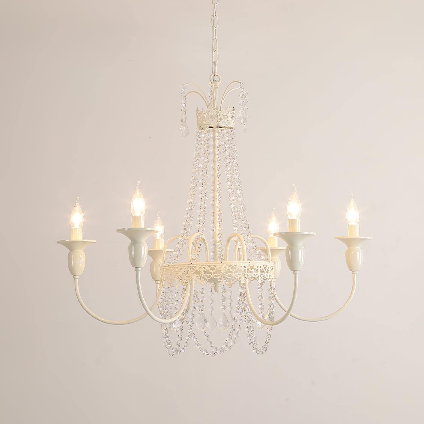 Lustra Chandelier Crystal Tassels-Neutral Decor
