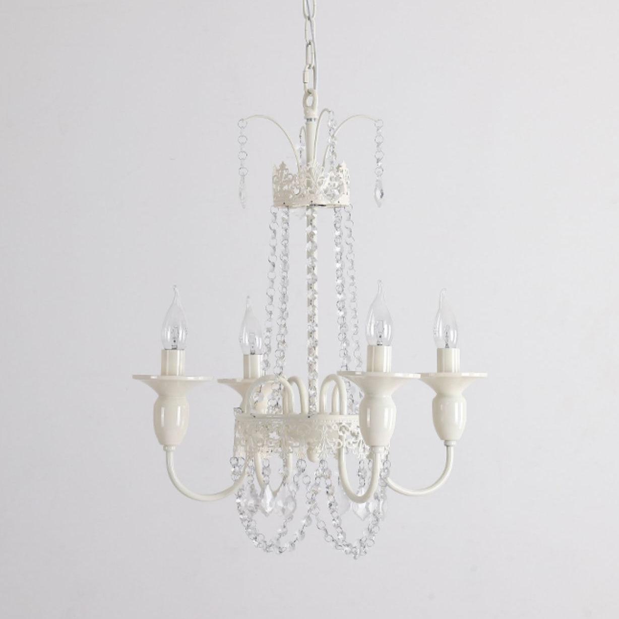 Lustra Chandelier Crystal Tassels-Neutral Decor