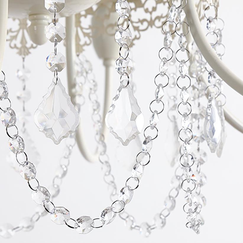 Lustra Chandelier Crystal Tassels-Neutral Decor