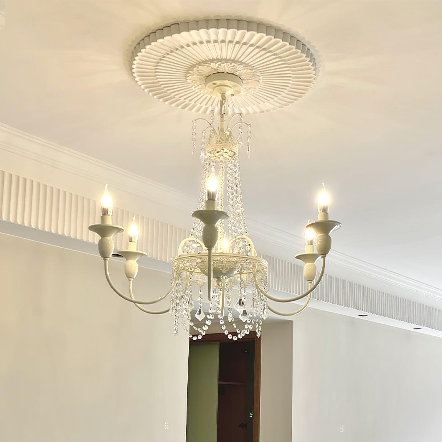 Lustra Chandelier Crystal Tassels-Neutral Decor
