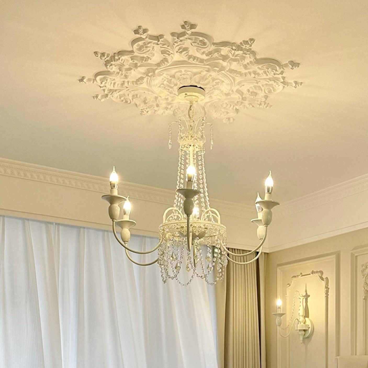 Lustra Chandelier Crystal Tassels-Neutral Decor