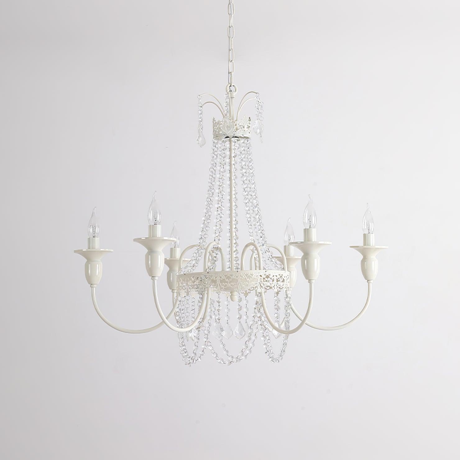 Lustra Chandelier Crystal Tassels-Neutral Decor