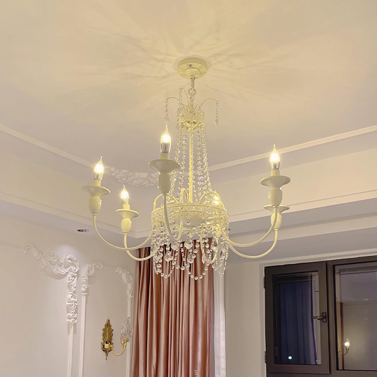 Lustra Chandelier Crystal Tassels-Neutral Decor