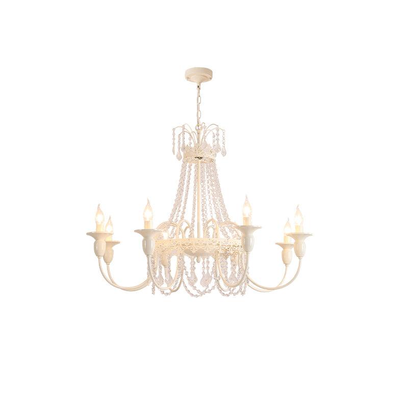 Lustra Chandelier Crystal Tassels-Neutral Decor