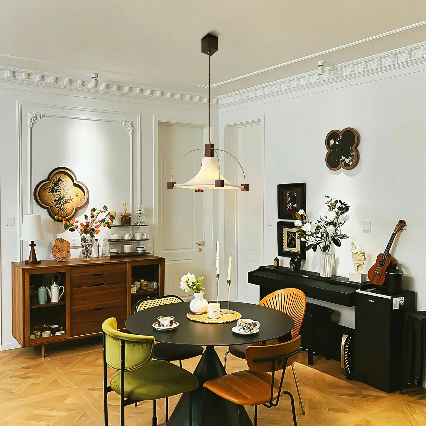 Hood Pendant Light hanging in a modern living room setting
