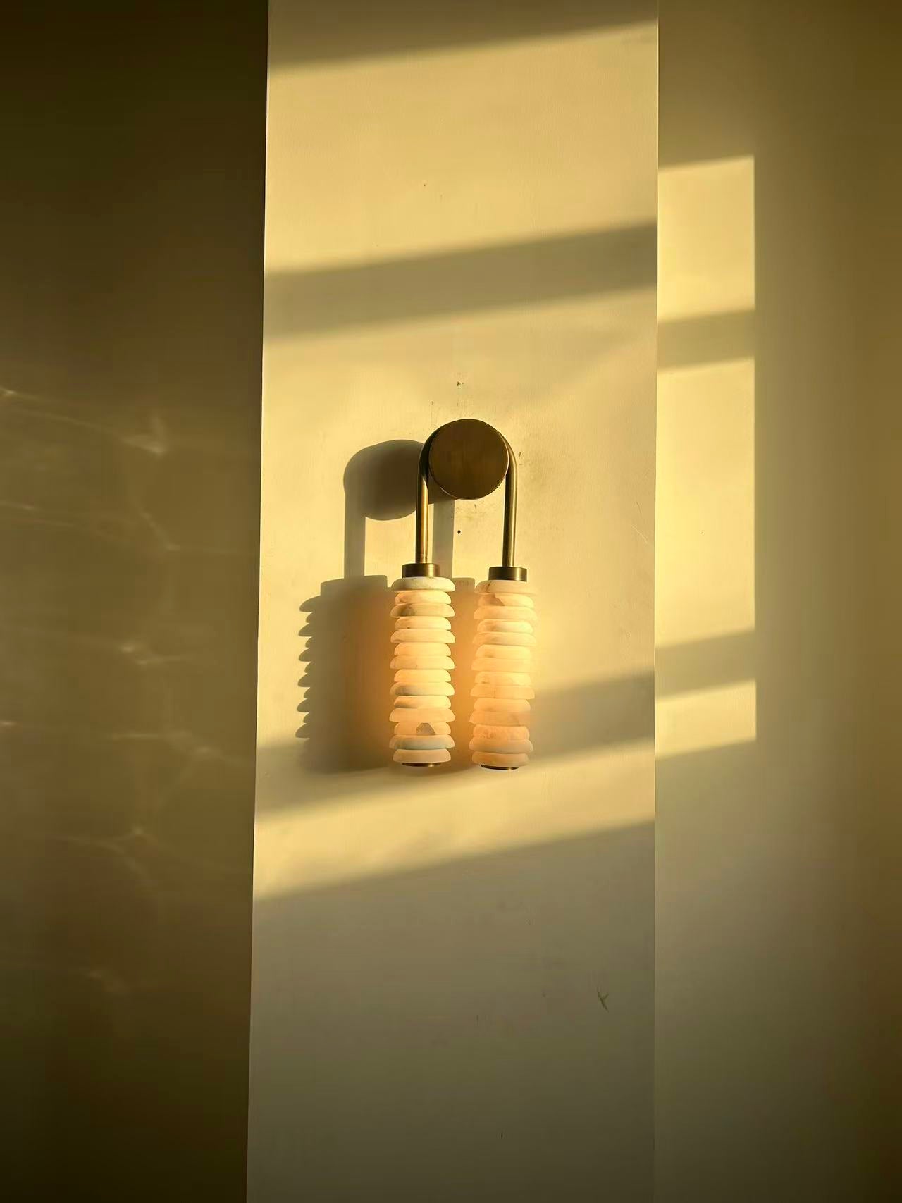 Payson Alabaster Wall Lamp with white finish option.