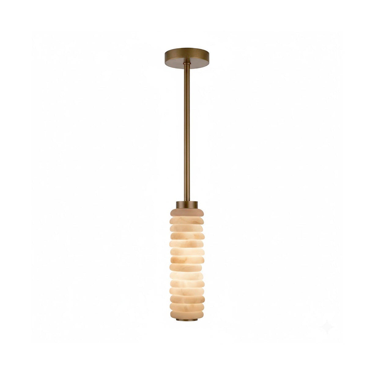 Payson Alabaster Pendant Lamp in antique brass finish.